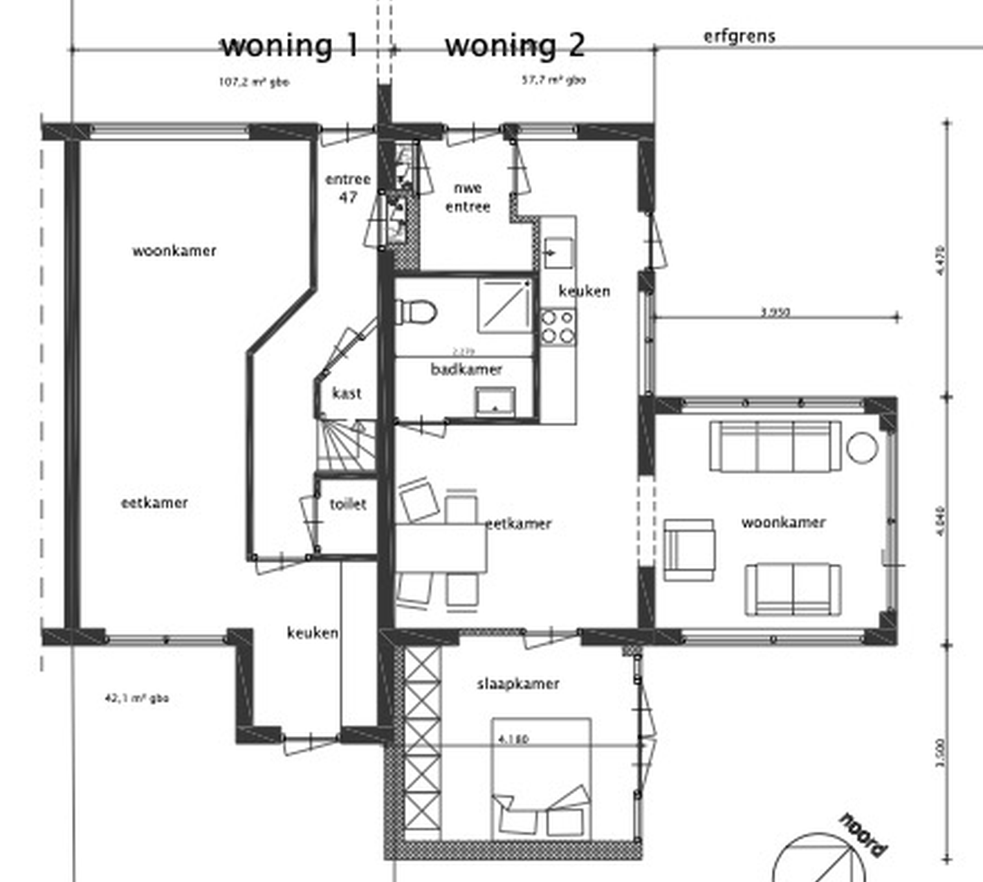 Dwelling-split sound insulation