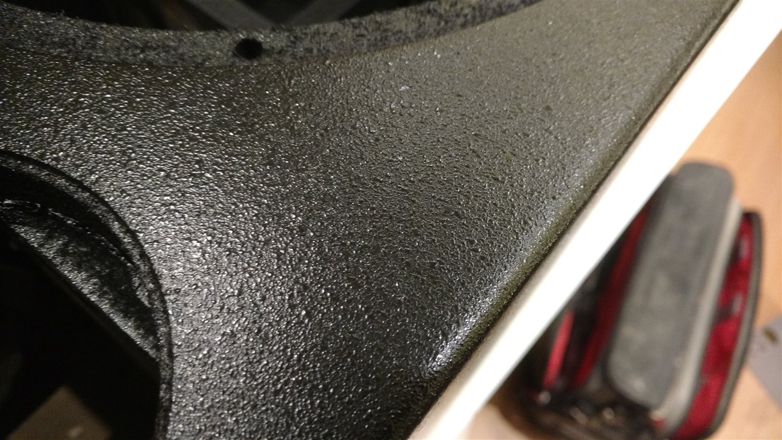 Rugged textured cabinet finish